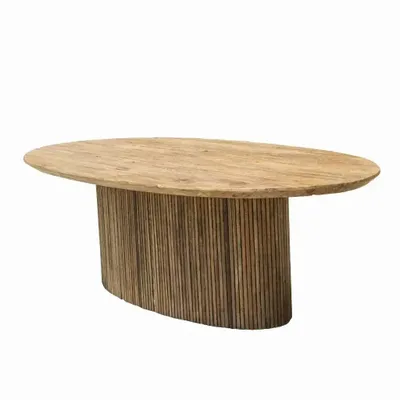 Tables Salle à Manger - Table à manger ovale en bois de teck recyclé - YAGA - HYDILE