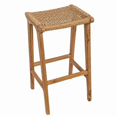 Tabourets - Tabouret de bar en teck et corde synthétique - ANDA - HYDILE