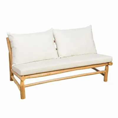Sofas - Outdoor teak bench with water-repellent, removable cushions - YAGO - HYDILE