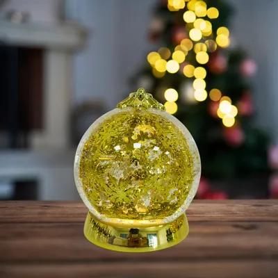 Other Christmas decorations - Christmas LED Glitter Ornament – Golden Snowflake Design (Warm White LED) – Timer & DC Option - BLUE STAR B.V.