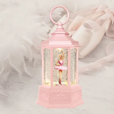Other Christmas decorations - LED Lantern Snow Globe – Pink Ballerina in White Dress (Warm White LED) – Timer & DC Option - BLUE STAR B.V.