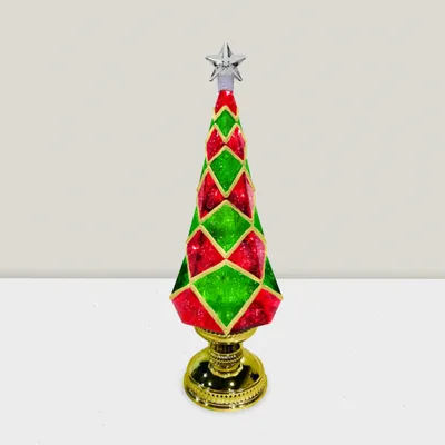 Other Christmas decorations - Christmas LED Glitter Tree – Geometric Pattern with Warm White Glow (DC Option) - BLUE STAR B.V.
