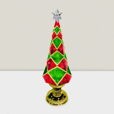 Autres décorations de Noël - Sapin de Noël LED Pailleté – Motif Losange Géométrique (LED Blanc Chaud & Option DC) - BLUE STAR B.V.