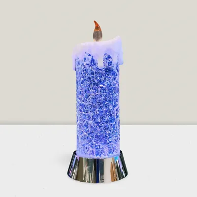 Autres décorations de Noël - Bougie Cristal de Noël LED – Modèle Haut avec Lumière RGB Changeante (Option DC) - BLUE STAR B.V.