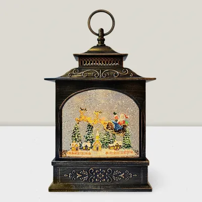 Autres décorations de Noël - Lanterne de Noël LED avec Musique – Père Noël en Traîneau - BLUE STAR B.V.