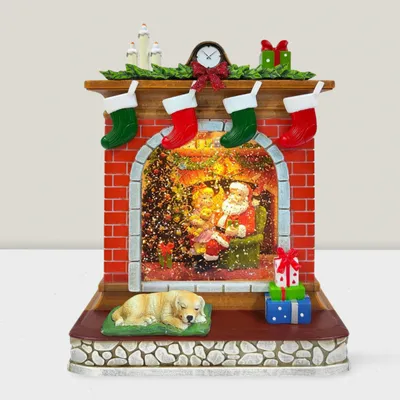 Other Christmas decorations - Christmas LED Fireplace Scene – Santa & Child by the Tree (Warm White LED & Music) – DC Option - BLUE STAR B.V.