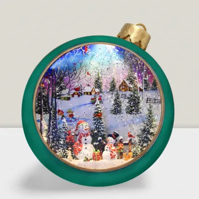 Other Christmas decorations - Christmas LED Ornament Snow Globe – Winter Snowman Village Scene (Warm White LED & Music) – DC Option - BLUE STAR B.V.
