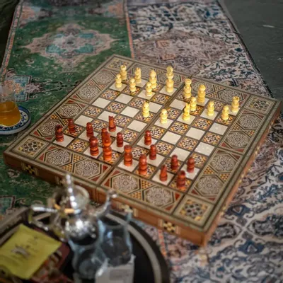 Gifts - Lemon Tree Backgammon & Chess Small Set - MAISON ROSHI - LUXURY ENTERTAINMENT CABINETS