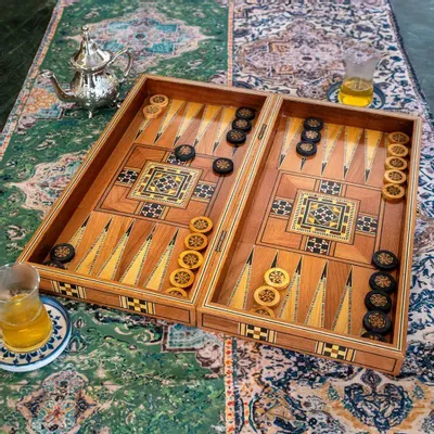 Gifts - Lemon Tree Backgammon & Chess Medium Set - MAISON ROSHI - LUXURY ENTERTAINMENT CABINETS