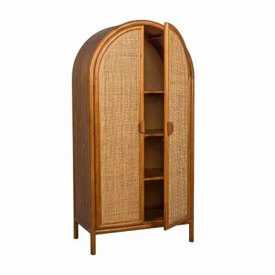 Wardrobe - Mango wood and cane wardrobe - BOUMA - HYDILE