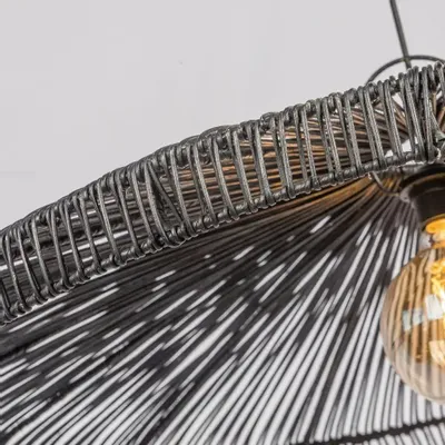 Hanging lights - Black rattan pendant light - ESSO XL - HYDILE