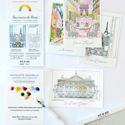 Gifts - Nomad Watercolor Kit - Souvenirs of Paris (all included) | Kit n' Kif - ATELIER MANDALA