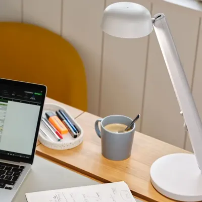 Objets design - Lampe Polux - Blanc chaud & Gris - LUMINAIRES POLUX
