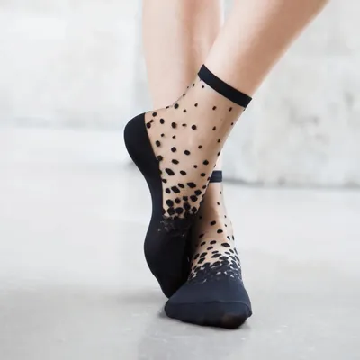 Gifts - NakaMeguro Black 39-41 : polka-dot transparent socks - ATELIER ST EUSTACHE