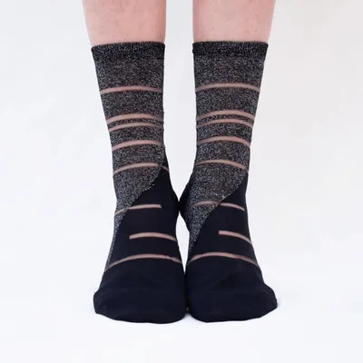 Cadeaux - Tate Modern Silver 39-41 : chaussettes transparentes à paillettes - ATELIER ST EUSTACHE