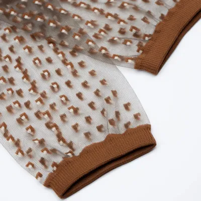 Cadeaux - Crescent Dunes Brune 36-38 : chaussettes transparentes à pois - ATELIER ST EUSTACHE