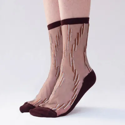 Gifts - Palina Brune 36-38 : striped transparent socks - ATELIER ST EUSTACHE