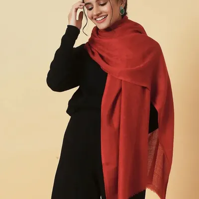 Scarves - Rust Pumpkin Cashmere Stole - BRIGHT STAR