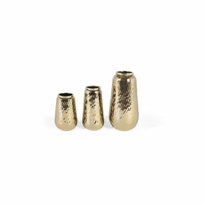 Vases - Set of three decorative gold metal vases - GINER Y COLOMER