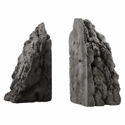 Sculptures, statuettes and miniatures - Catharsis Bookends – Set of Two Stone Sculptures, Ash Black - COKI