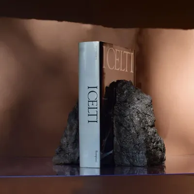 Sculptures, statuettes and miniatures - Catharsis Bookends – Set of Two Stone Sculptures, Ash Black - COKI