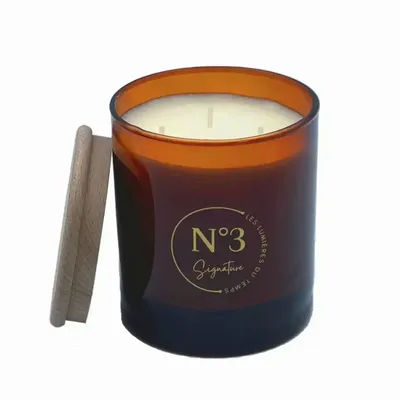 Bougies - Bougie Signature 600 g N°3 Cuir de Violette - LES LUMIERES DU TEMPS
