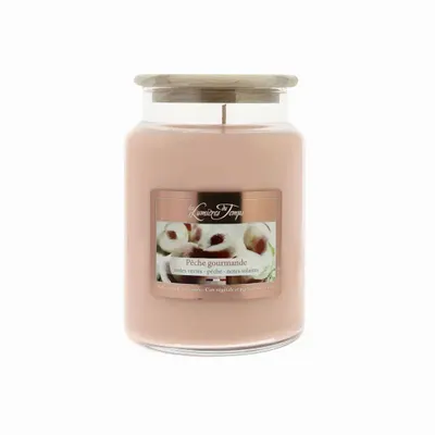 Bougies - Bougie Cire Colorée 670 g Pêche Gourmande - LES LUMIERES DU TEMPS