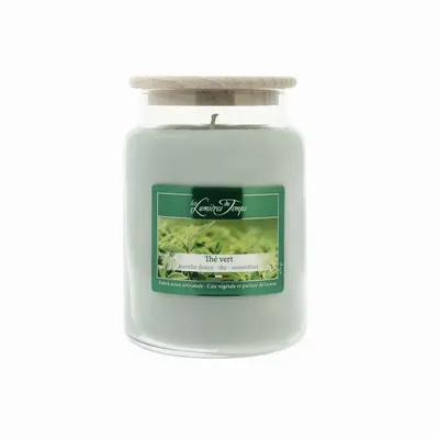 Candles - Colored Wax Candle 670 g Green Tea - LES LUMIERES DU TEMPS