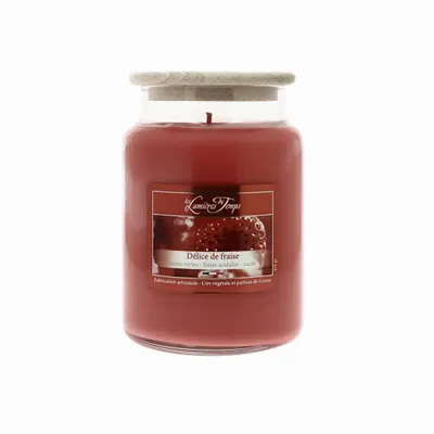 Bougies - Bougie Cire Colorée 670 g Délice de Fraise - LES LUMIERES DU TEMPS