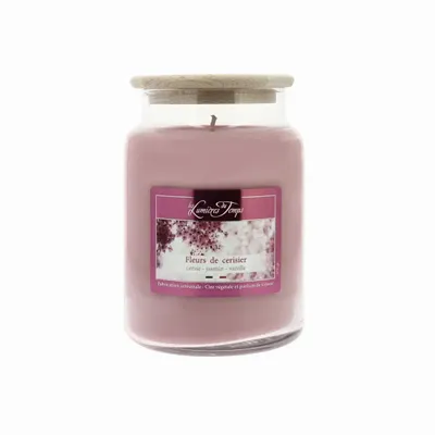 Bougies - Bougie Cire Colorée 670 g Fleurs de Cerisier - LES LUMIERES DU TEMPS