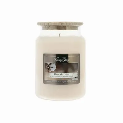 Candles - Colored Wax Candle 670 g Cotton Flower - LES LUMIERES DU TEMPS