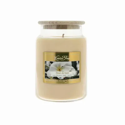 Bougies - Bougie Cire Colorée 670 g Fleur de Tiaré - LES LUMIERES DU TEMPS