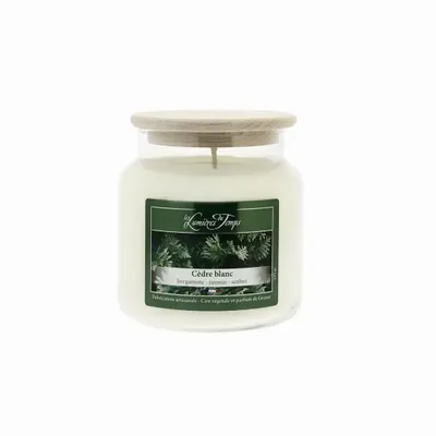 Candles - Colored Wax Candle 430 g White Cedar - LES LUMIERES DU TEMPS