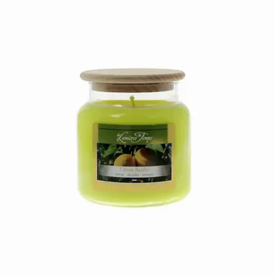 Candles - 430g Lemon Basil Colored Wax Candle - LES LUMIERES DU TEMPS