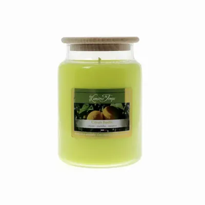 Candles - 670g Lemon Basil Colored Wax Candle - LES LUMIERES DU TEMPS