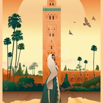 Poster - DOZ poster - MOROCCO - Marrakech - La Koutoubia - LA MAISON JOSÉPHINE