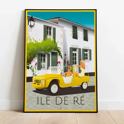 Poster - DOZ Ile de Ré poster - Yellow Méhari - LA MAISON JOSÉPHINE