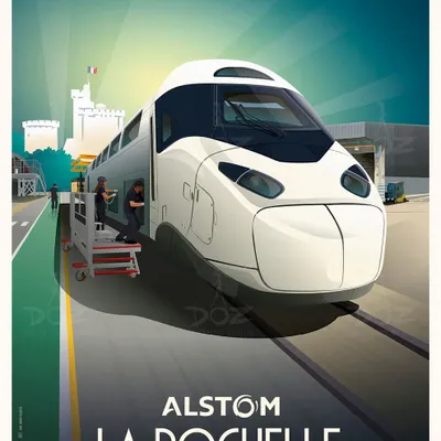 Affiches - Affiche DOZ - Alstom - TGV La Rochelle - LA MAISON JOSÉPHINE
