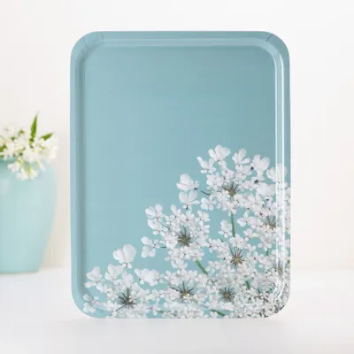 Plateaux - Plateau de service rectangulaire en bois - Fleurs des champs 43x33 cm - MONBOPLATO