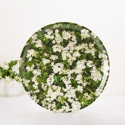 Plateaux - Plateau de service rond en bois - Fleurs de printemps 38 cm - MONBOPLATO