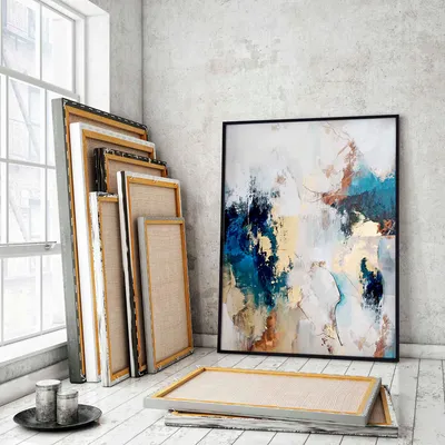 Aménagements pour bureau - « Flow » Série de peintures abstraites texturées faites à la main - MATISS ART STUDIO