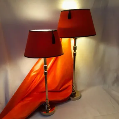 Abat-jours - Abat-jour - lin orange ovale - CÔTE OUEST DÉCO - PRO