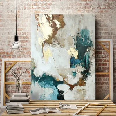 Office design and planning - « Flux » Series of handmade textured abstract paintings - MATISS ART STUDIO