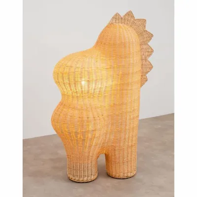 Pièces uniques - Lampe Grindel tressée pour la designer Elisa Uberti - ATELIER BRINS DE MALICE - VANNERIE D'ART
