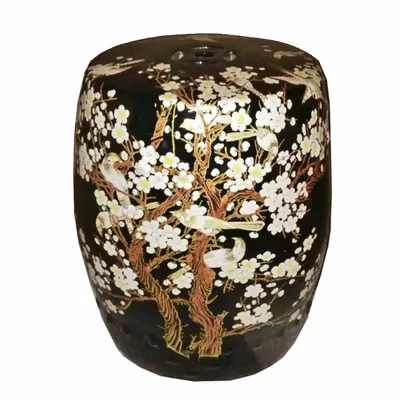 Pottery - Lacquered ceramic stool - GALERIE D'ORIENT