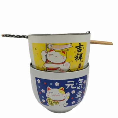 Accessoires thé et café - Coffrets Bols & Baguettes kitty / ref: 20030B - GALERIE D'ORIENT