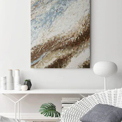 Office design and planning - « Fluency » Series of handmade textured abstract paintings - MATISS ART STUDIO