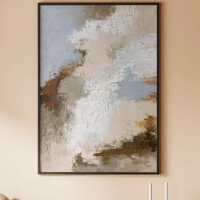 Aménagements pour bureau - « Fjord » Série de peintures abstraites texturées faites à la main - MATISS ART STUDIO