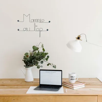 Autres décorations murales - Décoration Murale en Fil de Fer "Mamie au top" - à punaiser - BIJOUX DE MUR