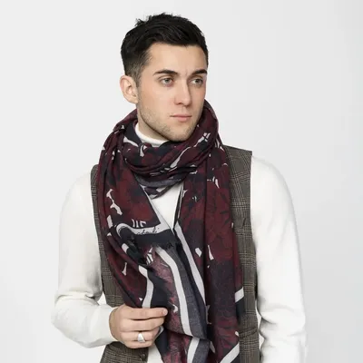 Scarves - GENZO burgundy wool blend scarf - MONSIEUR CHARLI